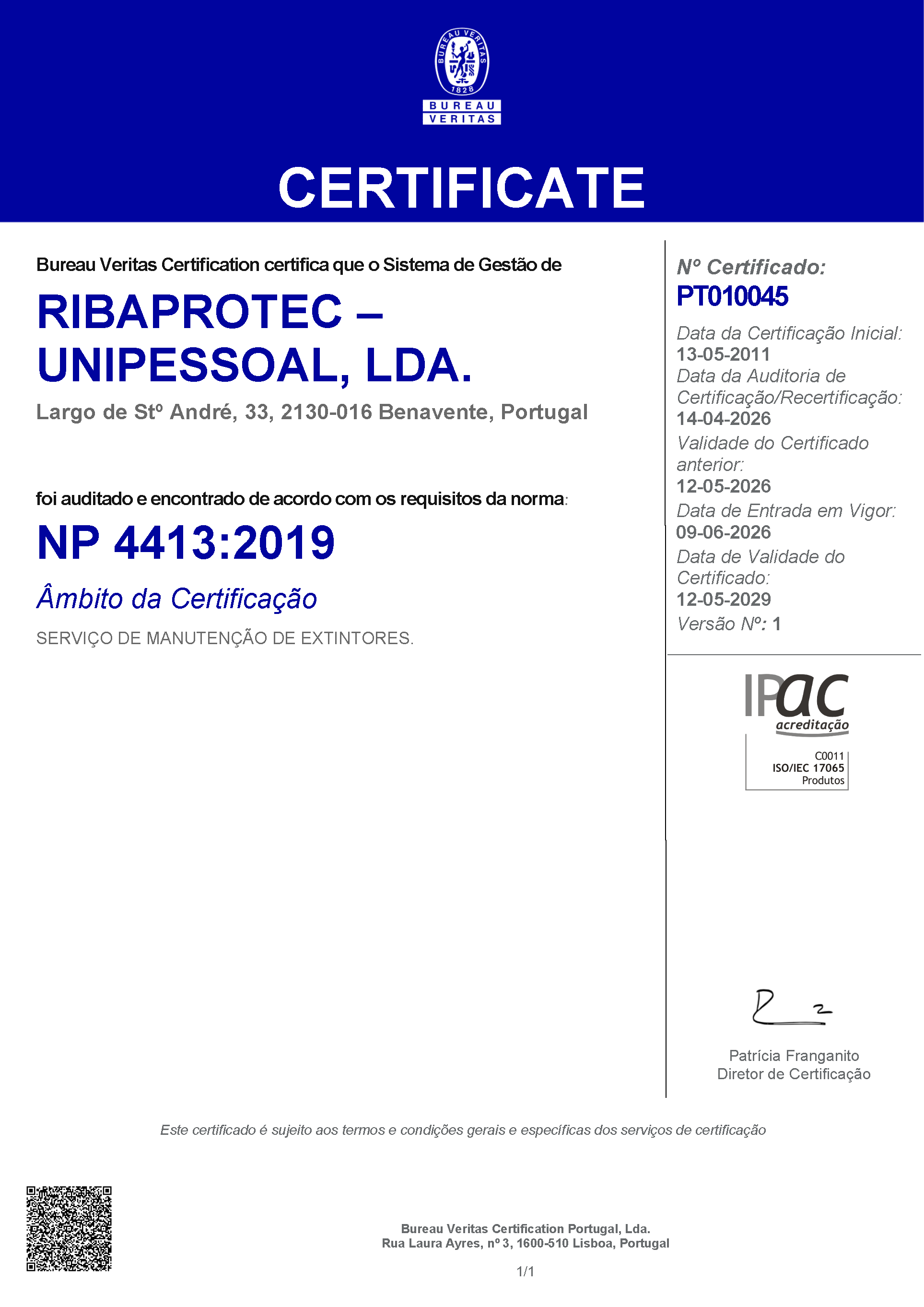 Ribaprotec certificado